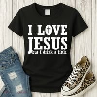 I Love Jesus But I Drink A Little Women's T-Shirt thumb 3