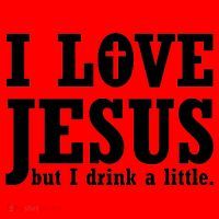I Love Jesus But I Drink A Little Santa Hat thumb 1