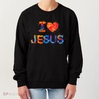 I Love Jesus Paint Splatter Women's Sweatshirt thumb 0