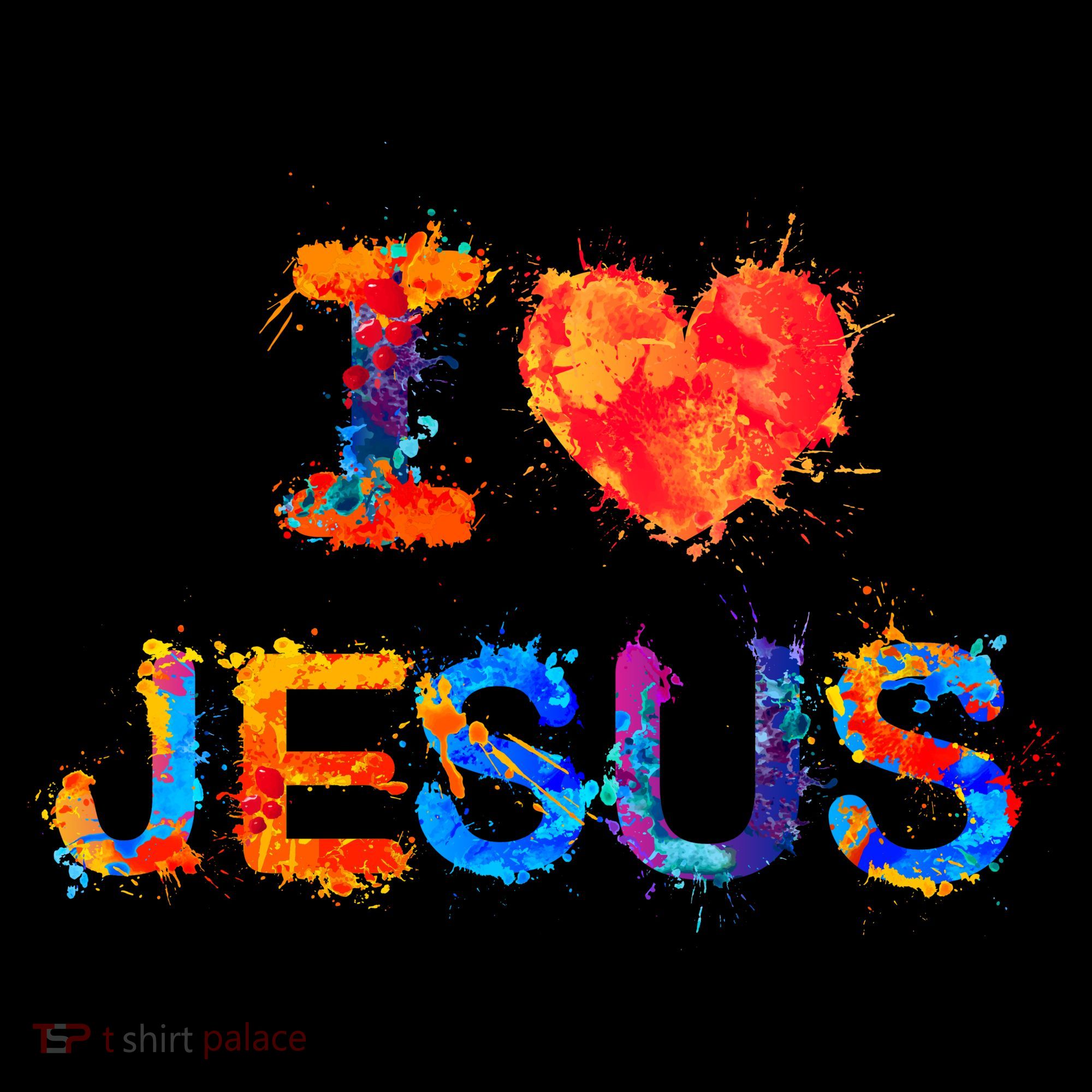 I Love Jesus Paint Splatter Apron