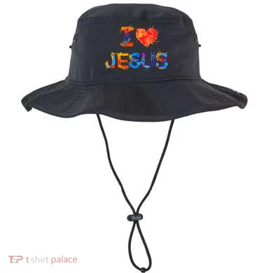 I Love Jesus Paint Splatter Bucket Hat
