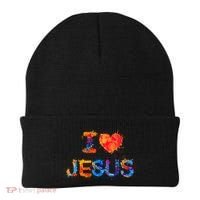 I Love Jesus Paint Splatter Beanie thumb 0