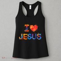 I Love Jesus Paint Splatter Women's Tank Top thumb 3