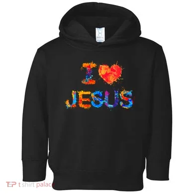 I Love Jesus Paint Splatter Toddler Hoodie