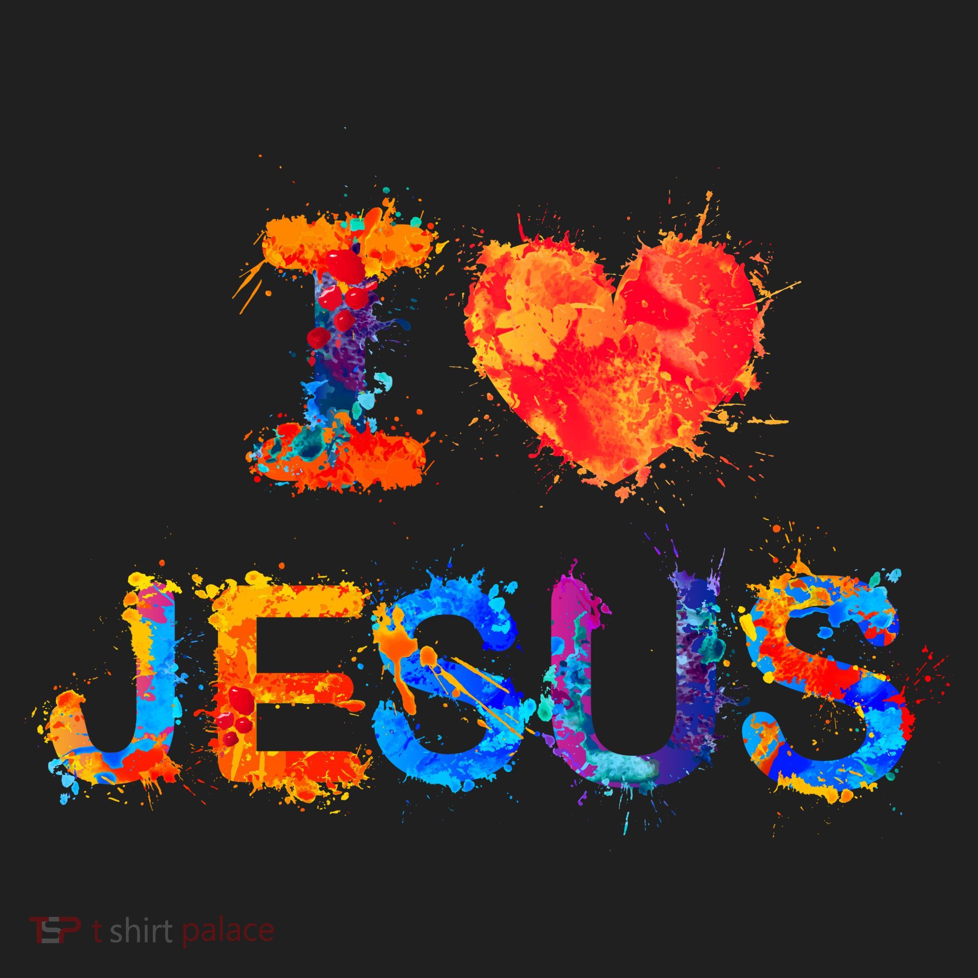 I Love Jesus Paint Splatter Golf Towel