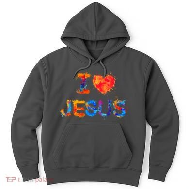 I Love Jesus Paint Splatter Hoodie