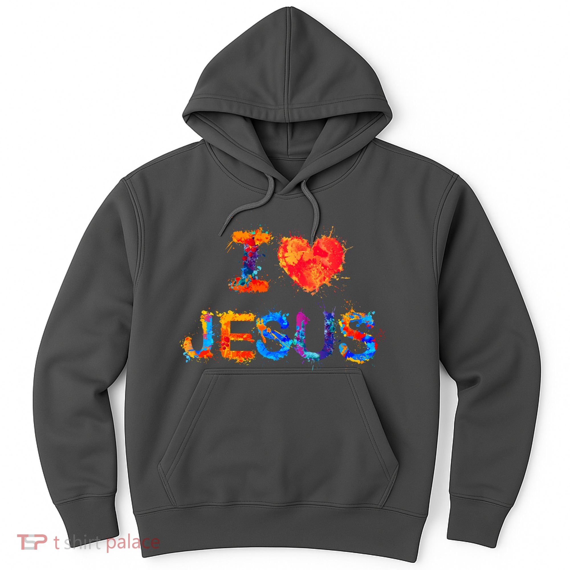 I Love Jesus Paint Splatter Hoodie