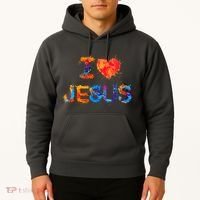 I Love Jesus Paint Splatter Hoodie thumb 2