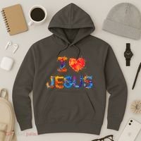 I Love Jesus Paint Splatter Hoodie thumb 3