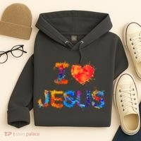I Love Jesus Paint Splatter Hoodie thumb 4