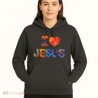 I Love Jesus Paint Splatter Hoodie thumb 5