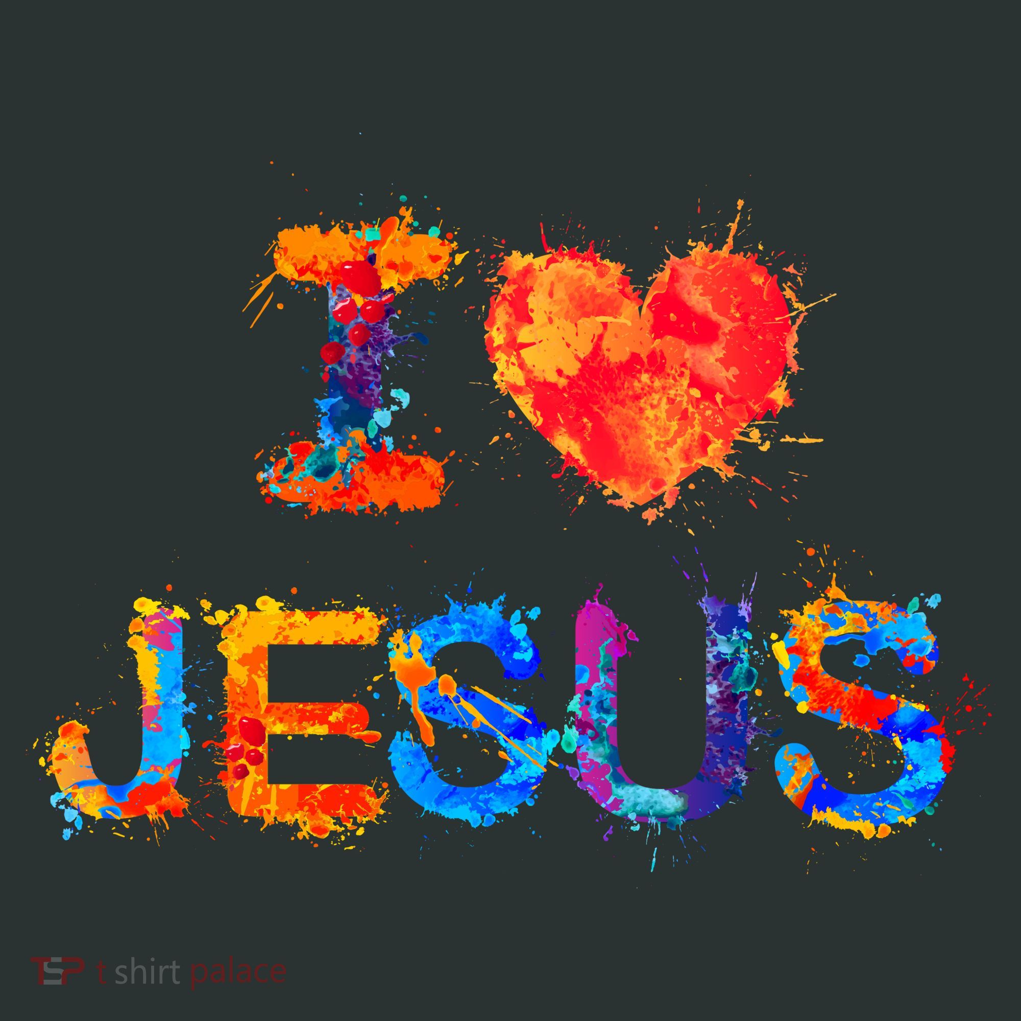 I Love Jesus Paint Splatter Long Sleeve Shirt