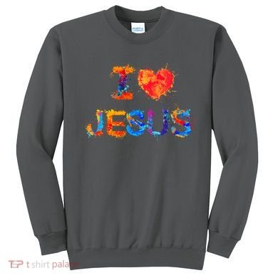 I Love Jesus Paint Splatter Sweatshirt