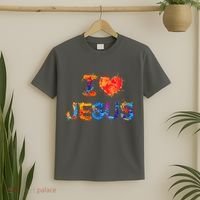 I Love Jesus Paint Splatter T-Shirt thumb 2
