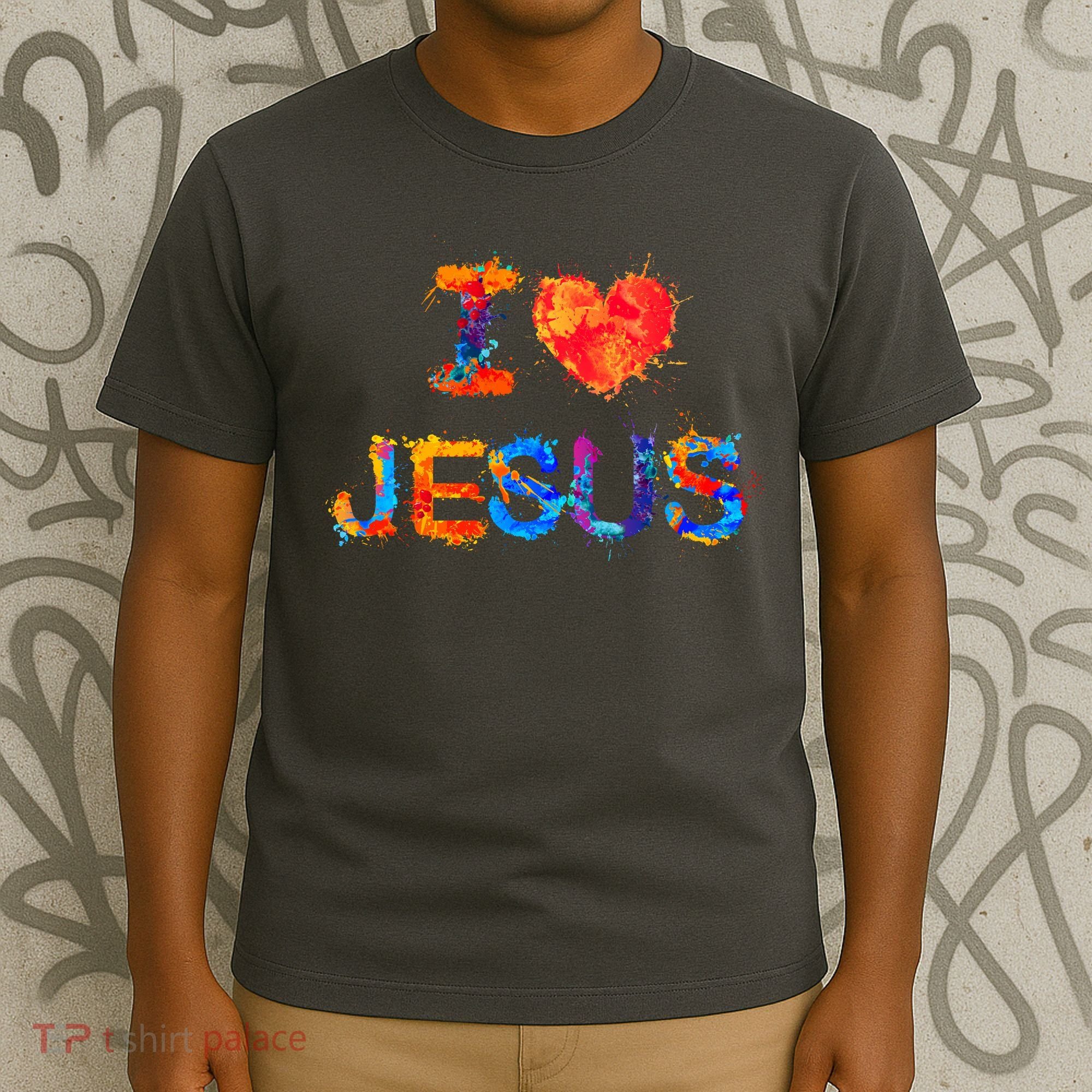 I Love Jesus Paint Splatter T-Shirt
