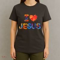 I Love Jesus Paint Splatter T-Shirt thumb 4