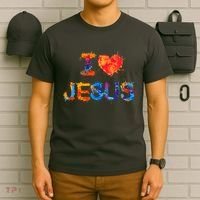 I Love Jesus Paint Splatter T-Shirt thumb 6