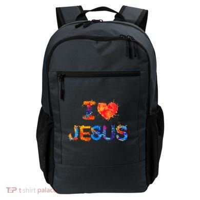 I Love Jesus Paint Splatter Backpack
