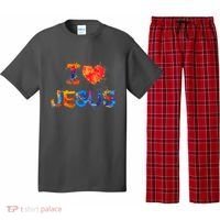 I Love Jesus Paint Splatter Pajama Set thumb 0