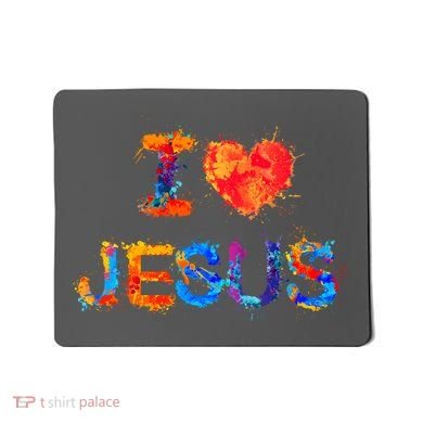 I Love Jesus Paint Splatter Mousepad