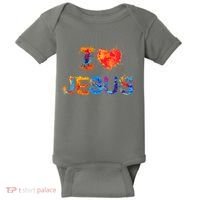 I Love Jesus Paint Splatter Baby Bodysuit thumb 0