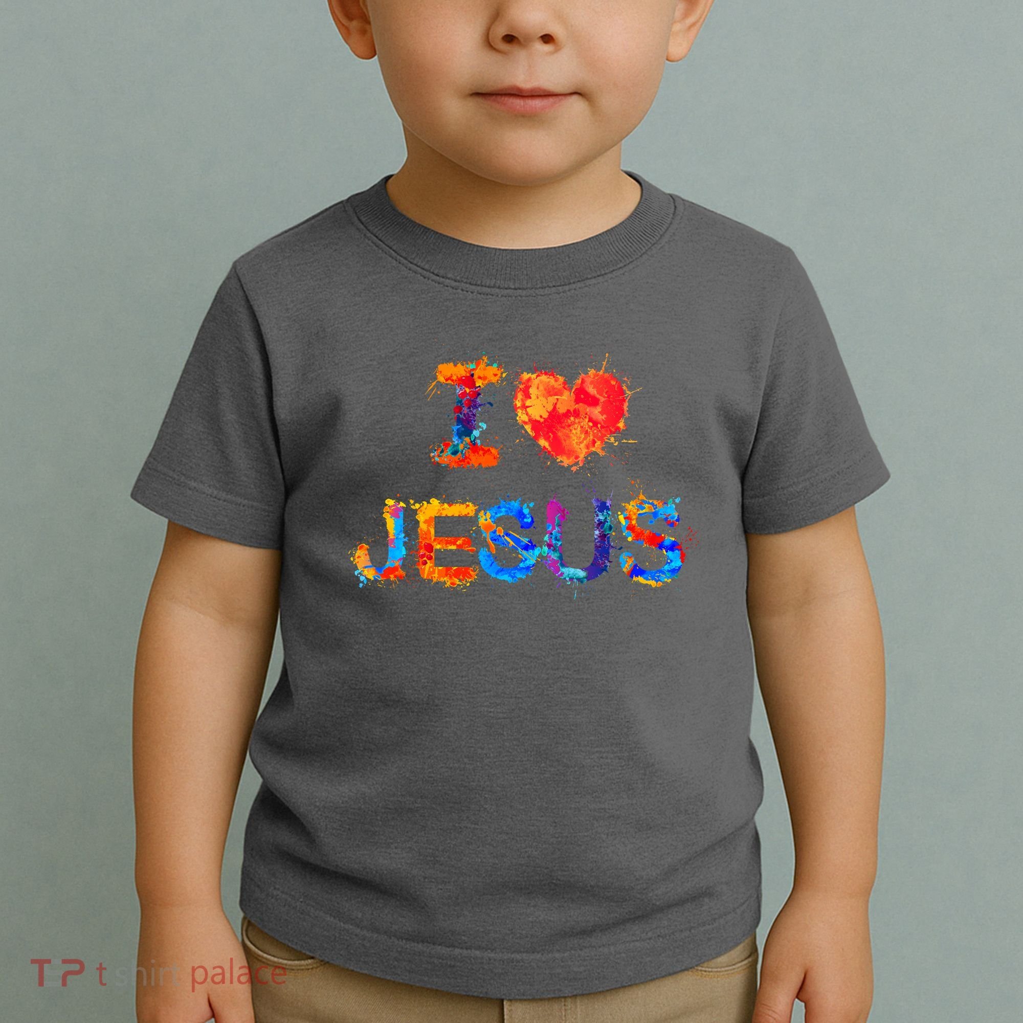 I Love Jesus Paint Splatter Toddler T-Shirt