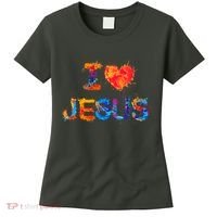 I Love Jesus Paint Splatter Women's T-Shirt thumb 0