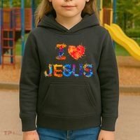 I Love Jesus Paint Splatter Kids Hoodie thumb 3