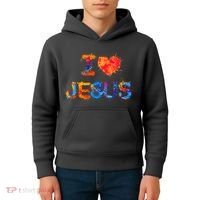I Love Jesus Paint Splatter Kids Hoodie thumb 4