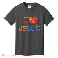 I Love Jesus Paint Splatter Kids T-Shirt thumb 0