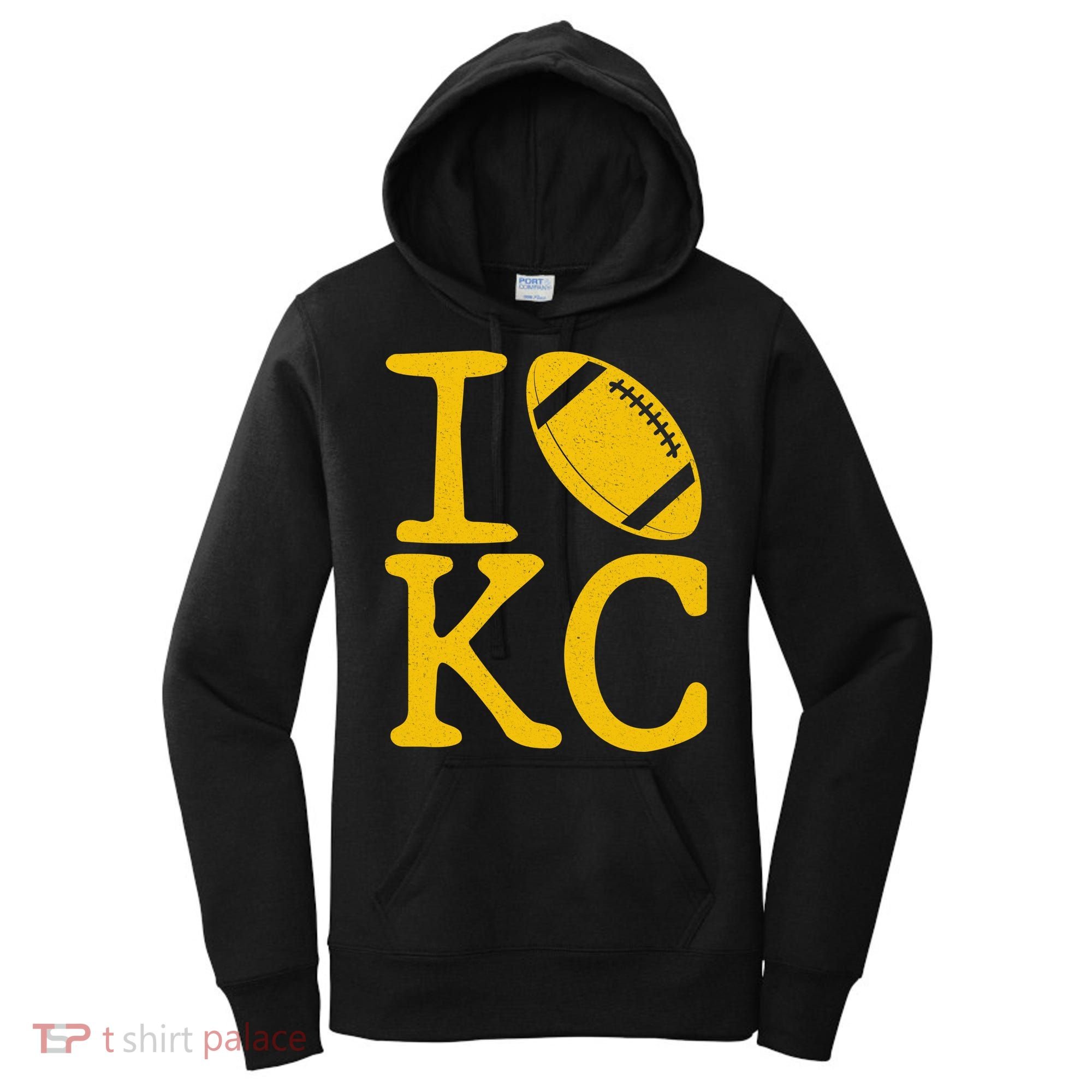 I Love Kansas City Football Fan Women's Hoodie