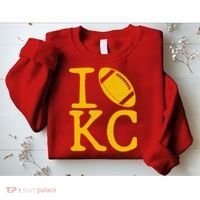 I Love Kansas City Football Fan Sweatshirt thumb 2