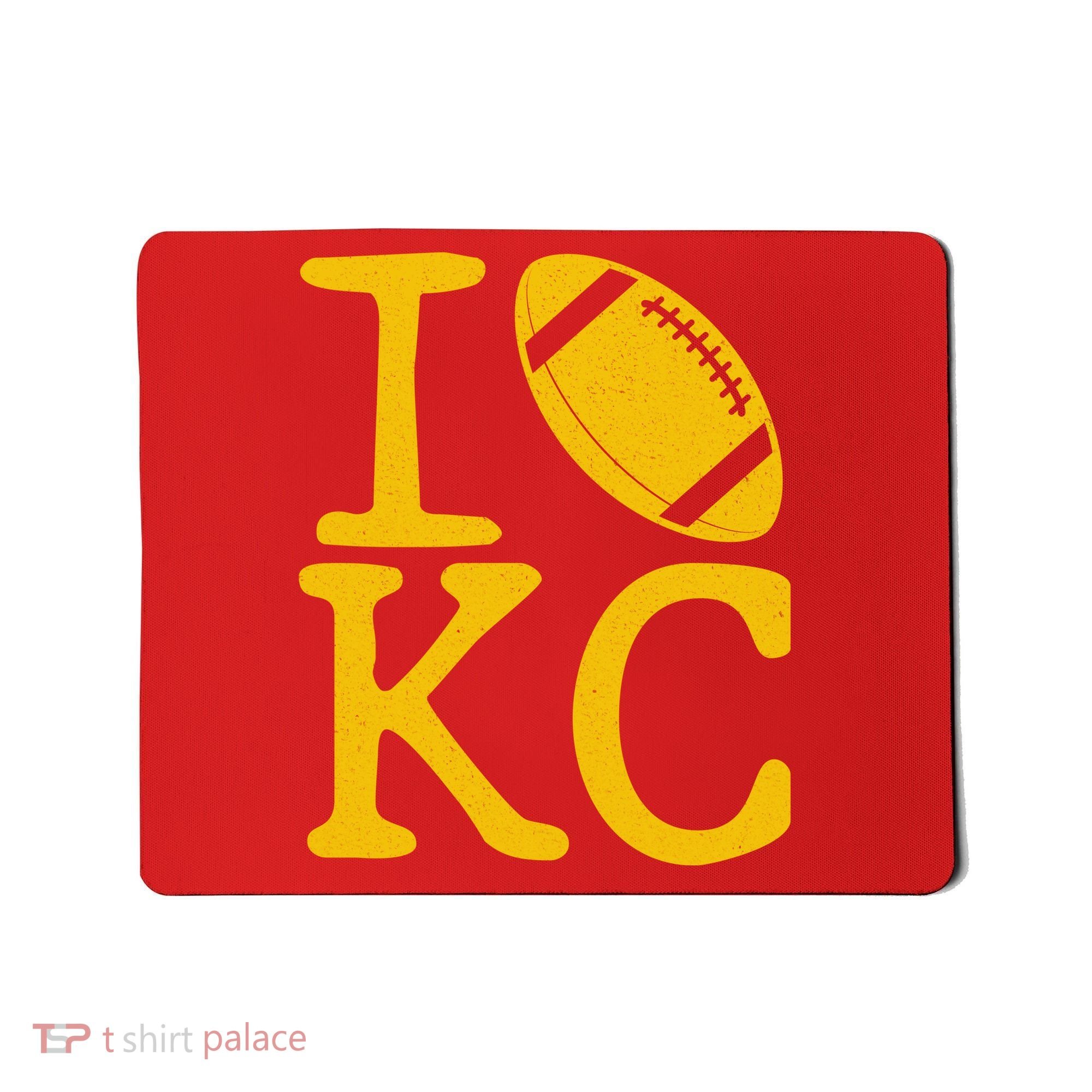 I Love Kansas City Football Fan Mousepad