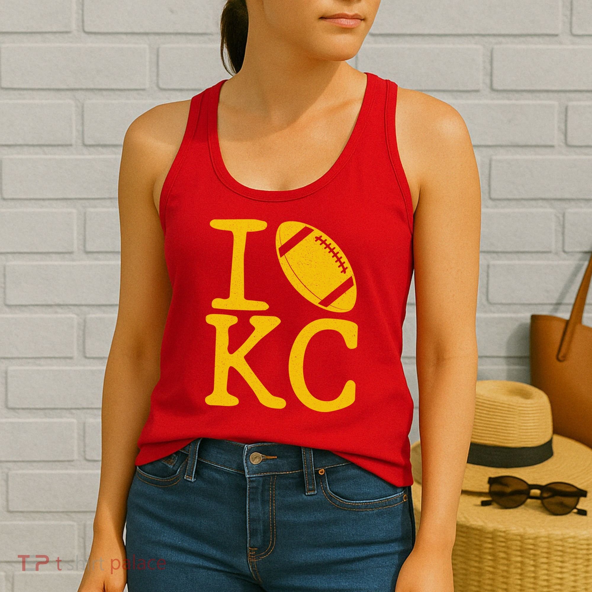I Love Kansas City Football Fan Women's Tank Top