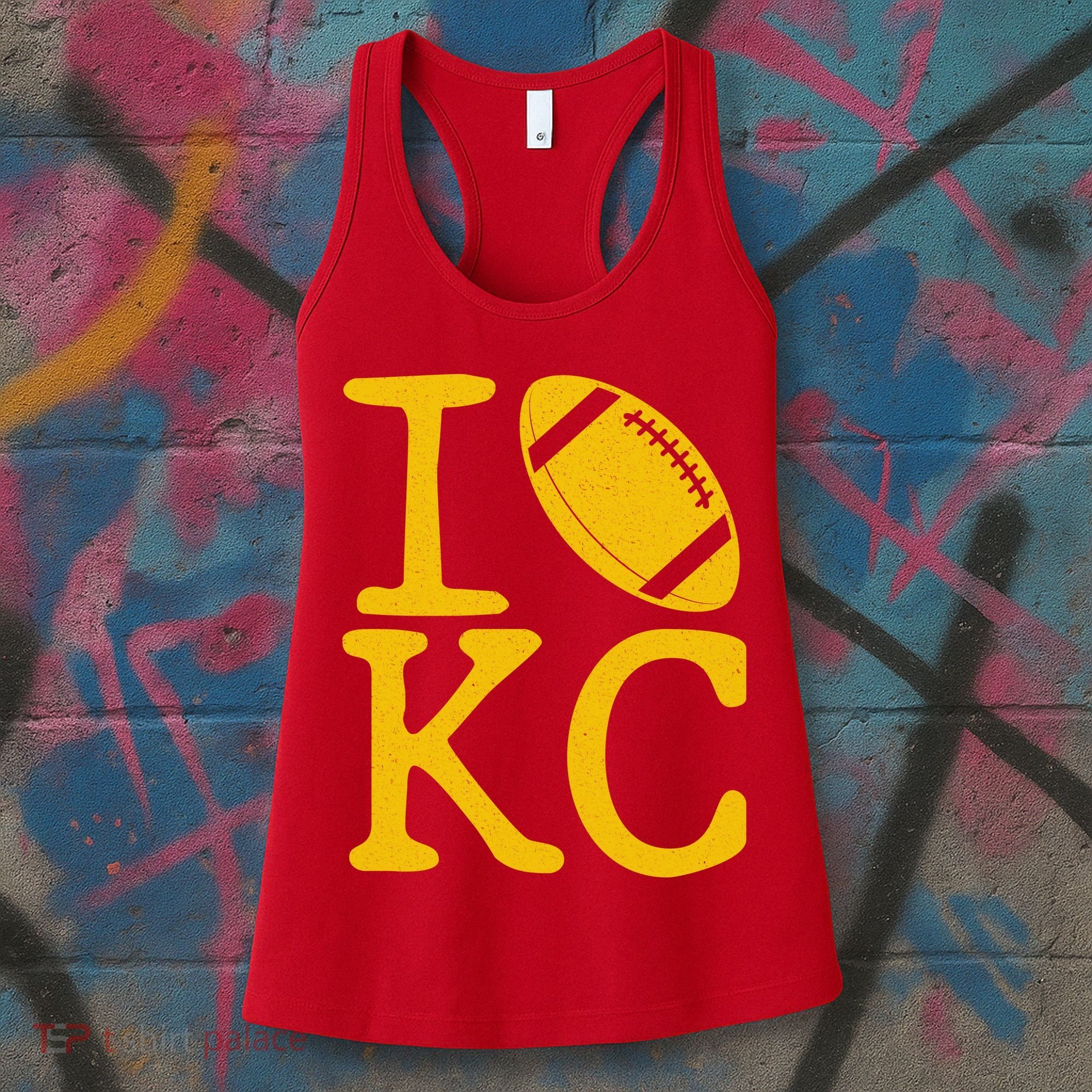 I Love Kansas City Football Fan Women's Tank Top