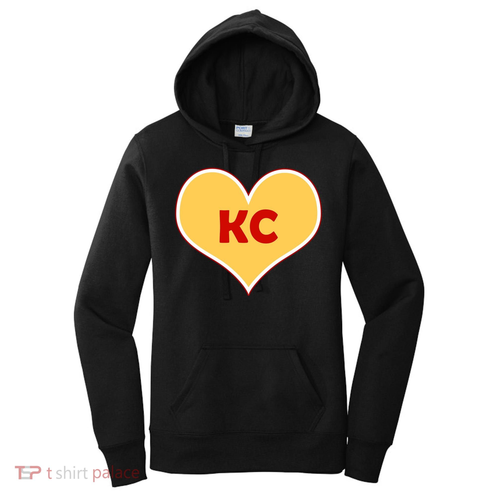 I Love Kansas City KC Football Heart Women's Hoodie