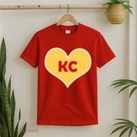 I Love Kansas City KC Football Heart T-Shirt thumb 2