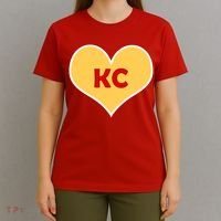I Love Kansas City KC Football Heart T-Shirt thumb 4
