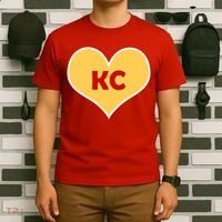 I Love Kansas City KC Football Heart T-Shirt thumb 6