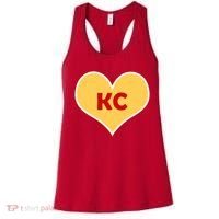 I Love Kansas City KC Football Heart Women's Tank Top thumb 0