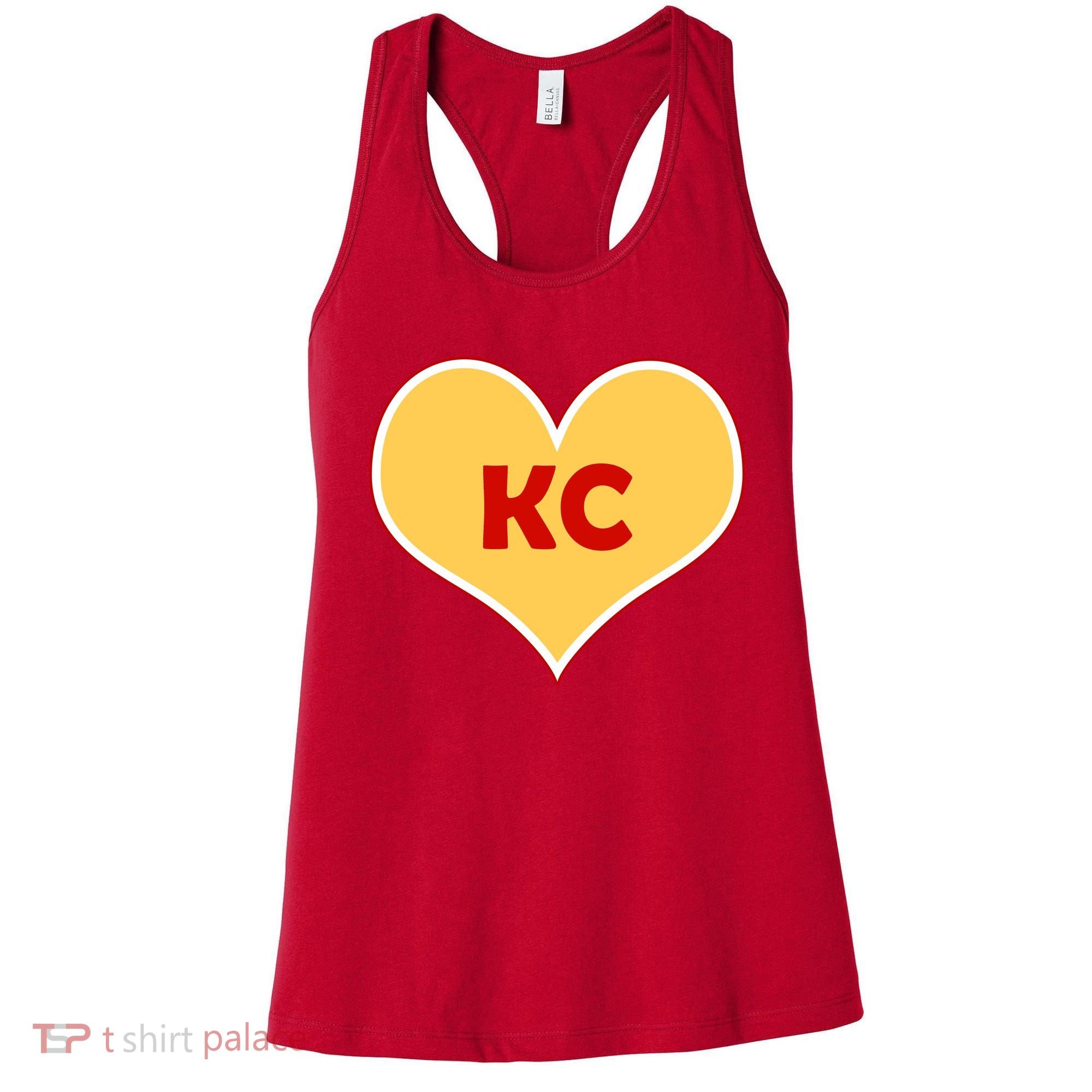 I Love Kansas City KC Football Heart Women's Tank Top