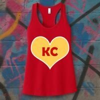 I Love Kansas City KC Football Heart Women's Tank Top thumb 3