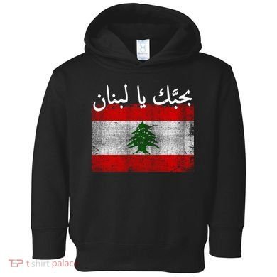 I Love Lebanon Distressed Flag Support Toddler Hoodie