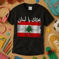 I Love Lebanon Distressed Flag Support Kids T-Shirt thumb 3