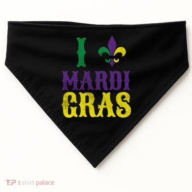 I Love Mardi Gras USA-Made Doggie Bandana