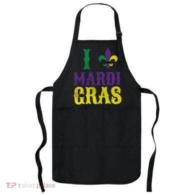 I Love Mardi Gras Apron