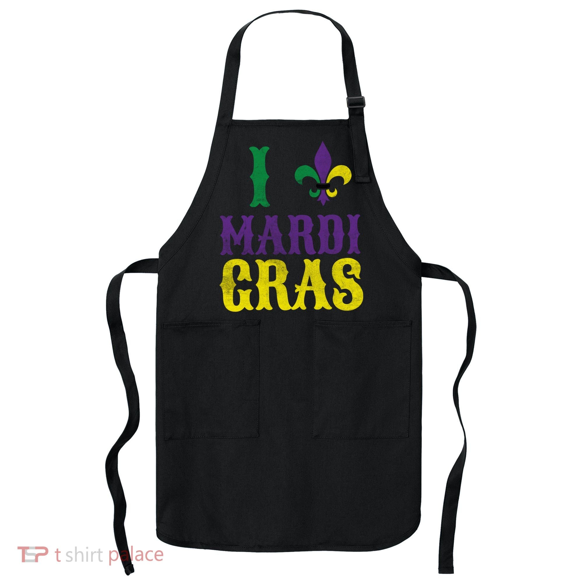 I Love Mardi Gras Apron