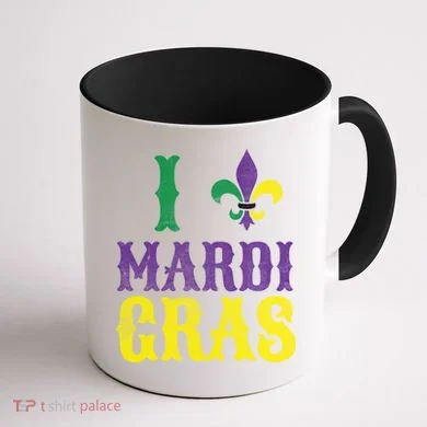 I Love Mardi Gras Coffee Mug back