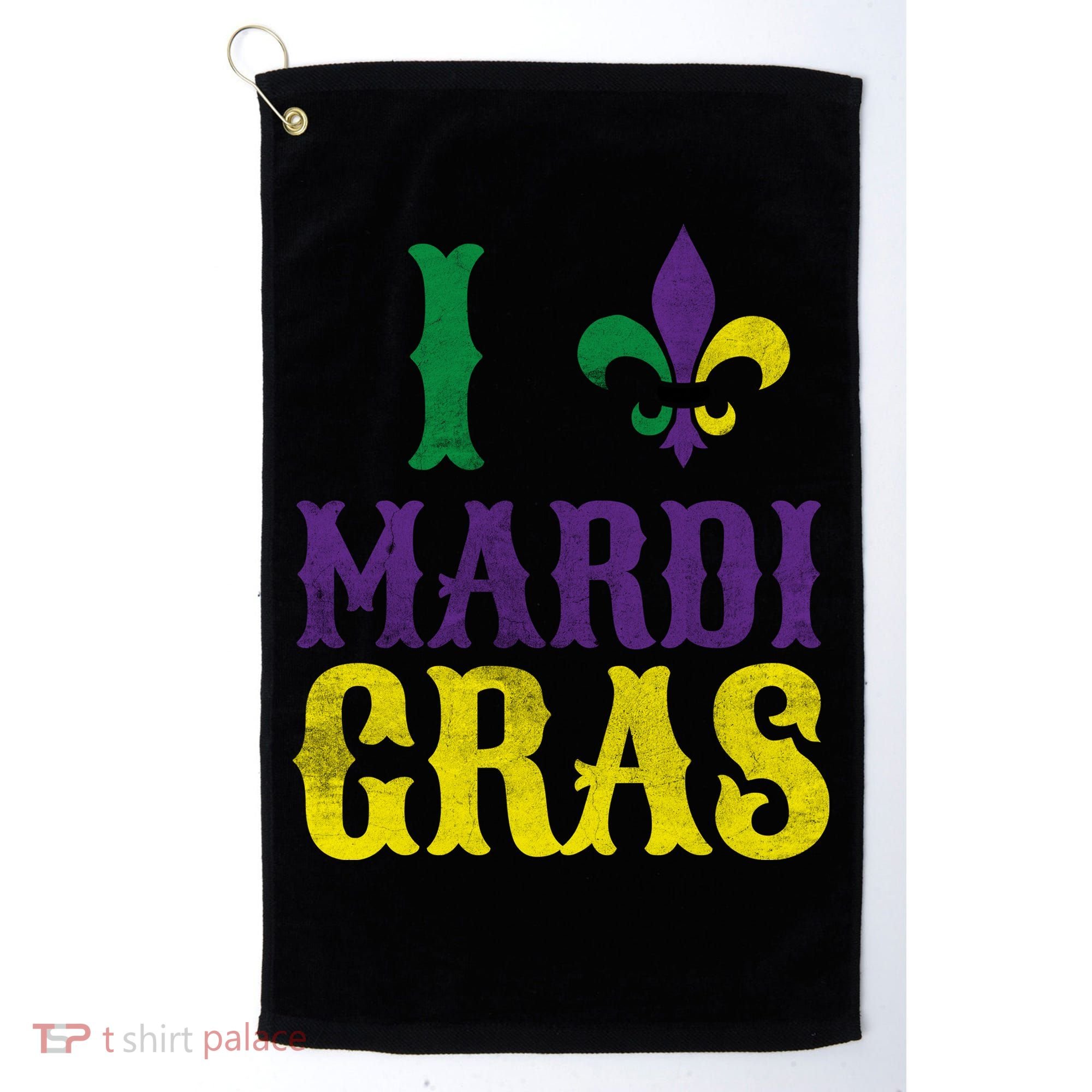 I Love Mardi Gras Golf Towel