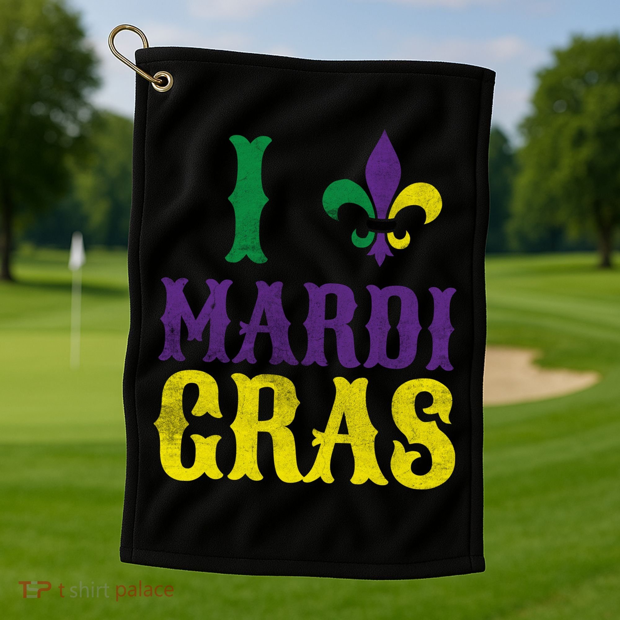 I Love Mardi Gras Golf Towel